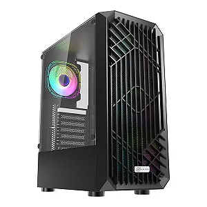Gabinete Gamer Kalkan Alfern Lite Preto ATX Mid Tower Sem Fans Janela Lateral Acrílico USB 3.0 Painel KLK00088