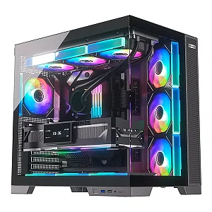 Gabinete Gamer Kalkan Asgard Evo Preto ATX Aquário Sem Fans KLK084