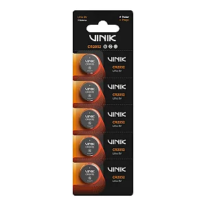 Bateria de Lítio CR2032 3 volts Vinik 5 unidades Vb32B5
