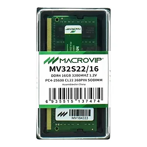 Memória Notebook 16GB DDR4 3200 MHz Macrovip MV32S22-16