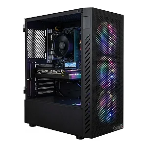 PC Gamer Crystal AMD Ryzen 5 5500 Placa de Vídeo Radeon RX5600 6GB Memória 16GB, SSD 512GB