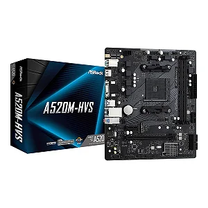 Placa Mãe ASRock A520M-HVS AMD Ryzen AM4 DDR4 M-ATX VGA HDMI