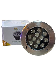 LUMINÁRIA DE SOLO EMBUTIR  Ø15CM 12W VERDE BIVOLT