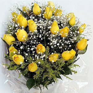 Buque com 12 Rosas Nacionais Amarelas