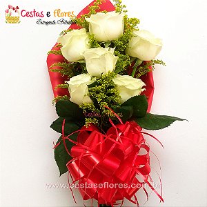 Buque com 06 Rosas Nacionais Brancas