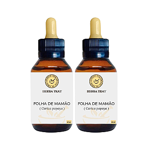 FOLHA DE MAMÃO KIT COM 2 UNIDADES - EXTRATO 60ML ( Tintura Mãe )