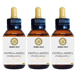 CENTELLA ASIÁTICA - EXTRATO 60ML ( Tintura Mãe ) KIT COM 03 UNIDADES