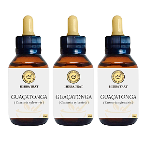 GUAÇATONGA - EXTRATO 60ML ( Tintura Mãe ) KIT COM 03 UNIDADES