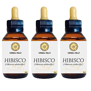 HIBISCO -  EXTRATO 60ML ( Tintura Mãe ) KIT COM 03 UNIDADES