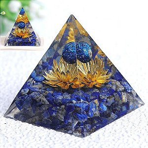 Piramide Orgonite 7 Chakras Mineral Lapis Lazuli Da Índia