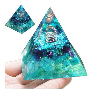 Piramide Orgonite Blue Turquesa Ametista Cristal Chakras