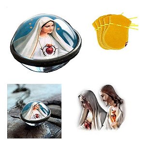 Colar Esfera Virgem Maria Mãe Jesus +brinde Temos Galaxia