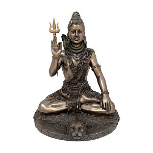 Estatueta Shiva Pai Da Yoga Com Tridente - Veronese G3