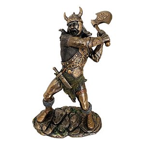 Viking Guerreiro Com Machado Estatueta Nórdica Veronese