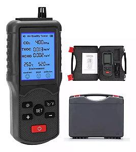 Medidor Multifuncional Da Qualidade Do Ar Co2 Tvoc + Maleta
