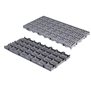 03. Piso de Plástico Modular 50x25x25 - Cinza