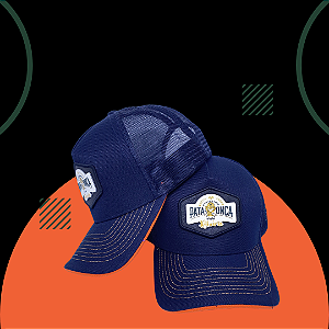 Boné Trucker Azul e Laranja