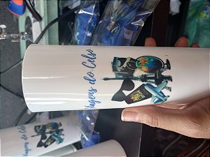 Copos long drinks branco arte colorida