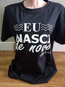 Camisa de Batismo EU NASCI DE NOVO Preta