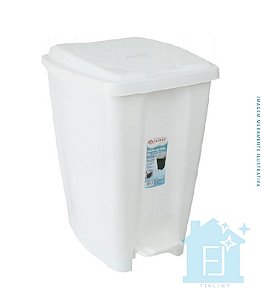 Lixeira Branca 20L Quadr C/Pedal Jaguar
