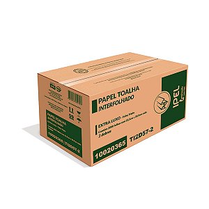 Caixa Papel Toalha Interfolhada 2 dobras Folha Tripla IPEL ELX 22,5cm x 20,5cm - 2000 Fls