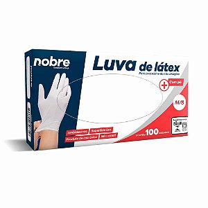 Luva latex c/po p/ proced. nao cirurgico c/100unid.  "M/8"  - Nobre