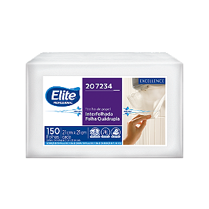 TOALHA DE PAPEL INTERFOLHA EXCELLENCE FOLHA QUADRUPLA 150 FOLHAS - 21X21 cm