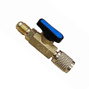 Conector valvula bola sae 1/4 x 1/4 sae gas r410a | amarela