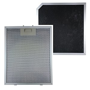 Kit filtro coifa fischer talent 60cm | 1 alumínio + 1 carvão