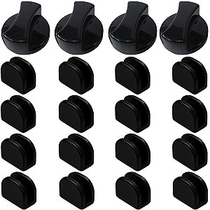 Botão + borracha da trempe cooktop fischer |4 peças original