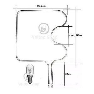 Resistência + lâmpada forno mueller sapore 900w 127v