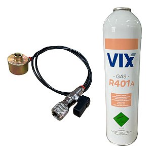 Kit Válvula Base Cilindro + Fluído Refrigerante R401A 750gr