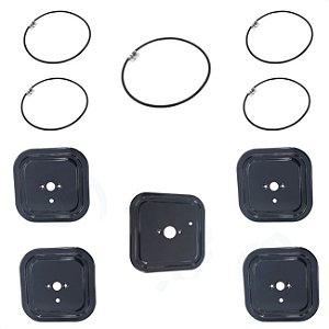5 Base Bolacha + Anel Vedação Trempe Fogão Piacere Vetro 5b