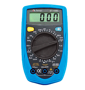 Multímetro Digital 20 Ohms Temp Data Hold Et-1400 Minipa
