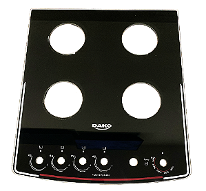 tampo Mesa Vidro Fogão Dako Supreme glass Titanium Evo 4 B