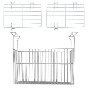 Kit 1 Cesto + 2 Separador De Picolé Polpa Freezer Horizontal