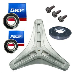 Eixo Tripe + Kit Retentor Rolamentos Electrolux Lse09 Lsi09