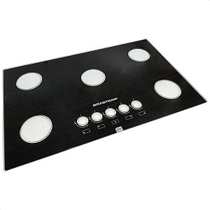 Mesa Tampo Vidro Fogão Cooktop Brastemp 5 Bocas BDD75AE
