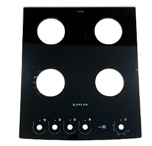 mesa tampo vidro para fogão atlas atenas agile up glass 4q