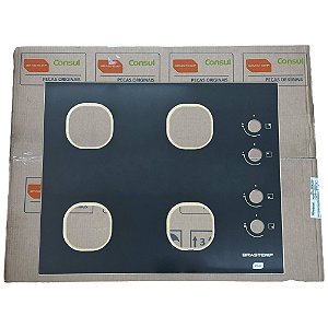 Mesa Tampo Vidro Fogão Cooktop 4 Bocas Brastemp BDD61AE