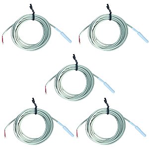 Kit 5 Sensor Termistor NTC SB70 Branco 2m Full Gauge