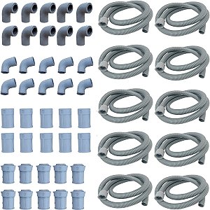 Kit 10 Mangueira Saída Universal 5 Bocal Para Lavadora 1,85m
