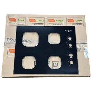 Mesa Tampo Vidro Fogão Cooktop Brastemp 4 Bocas Preto BDD62A
