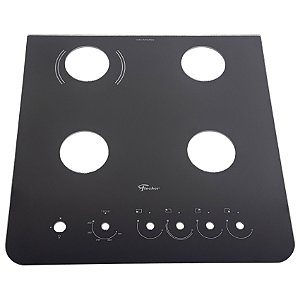 Mesa Tampo Vidro Fogão de Piso Fischer Gran Cheff 4 Bocas