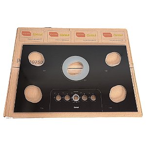 Mesa Tampo Vidro Fogão Cooktop Consul CD075AE 5 Bocas
