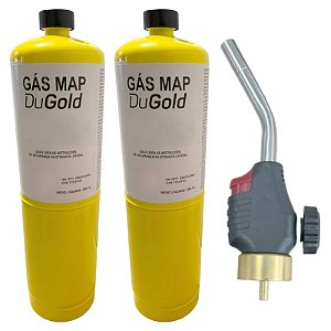 2 Refil Map + Bico Maçarico Automático Portátil Profissional