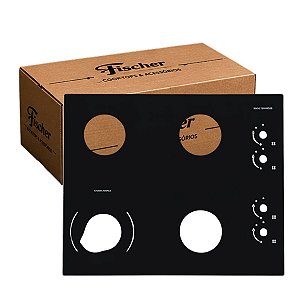 Mesa Vidro Tampo Fogão Cooktop 4 Bocas Fischer Fit Line