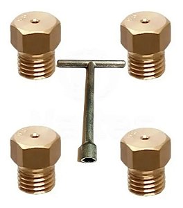 Chave + 4 Bico Injetor Gicle Fogão Cooktop Fischer Glp