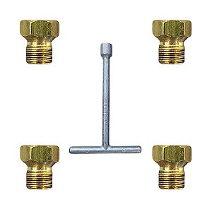 Chave + 4 Bico Injetor Gicle Fogão Cooktop Fischer Gn