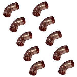 Kit 10 Conexão Cobre Curva Longa 90º 3/8" Com Parede 0,66mm